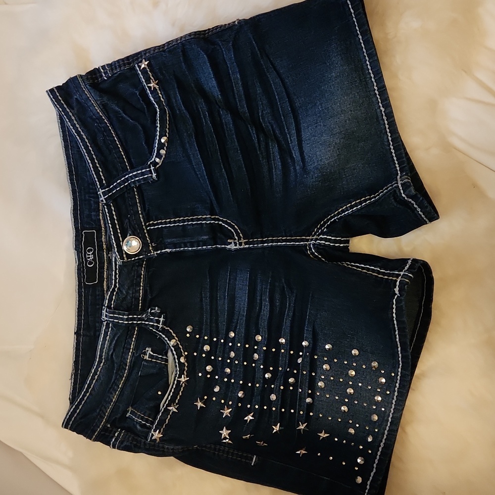 Cato denim bling shorts